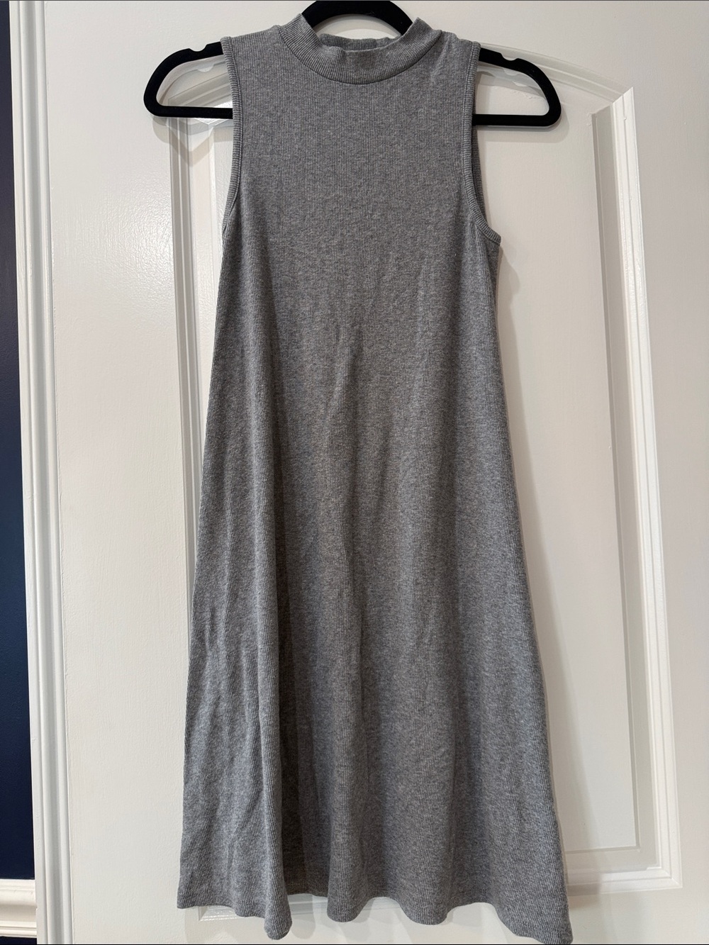 a:glow Gray Sleeveless Mock Neck A-Line Knit Dress